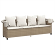 vidaXL Sun Lounger in Beige and Cream White