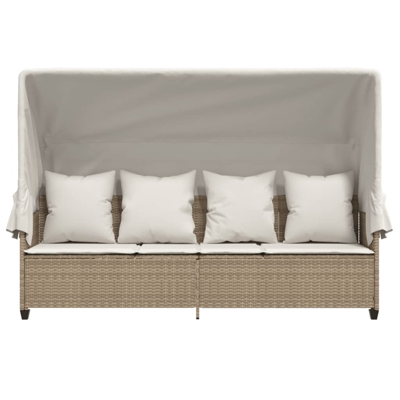 vidaXL Sun Lounger in Beige and Cream White