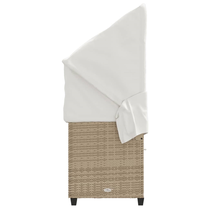 vidaXL Sun Lounger in Beige and Cream White