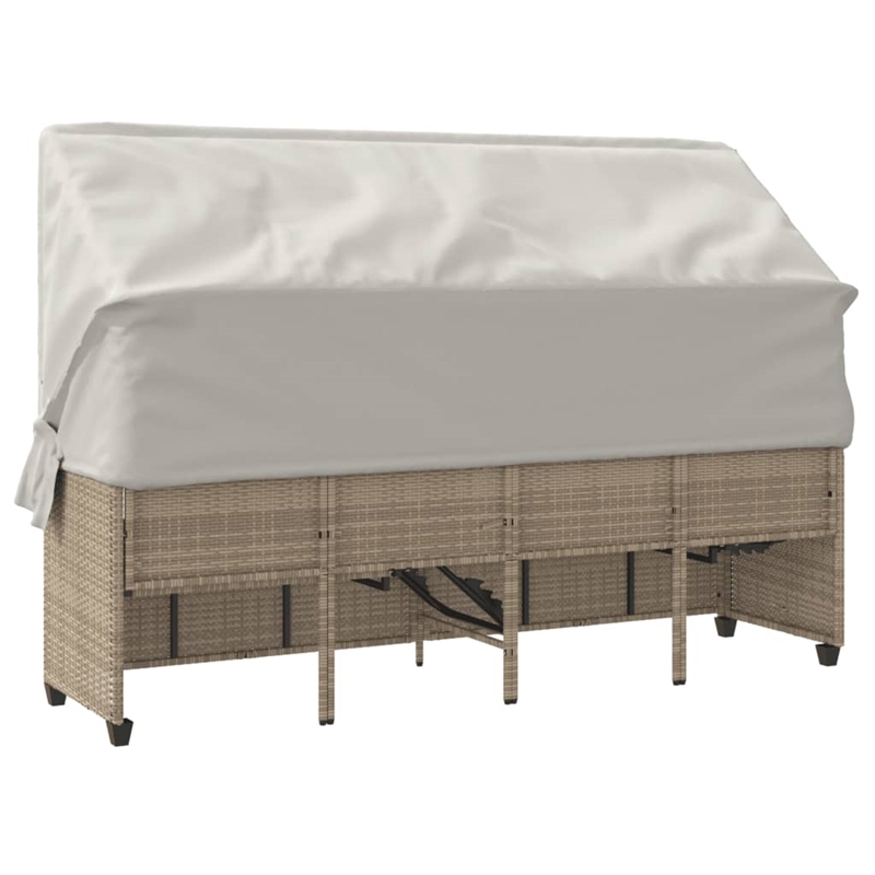 vidaXL Sun Lounger in Beige and Cream White