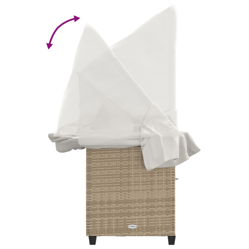 vidaXL Sun Lounger in Beige and Cream White