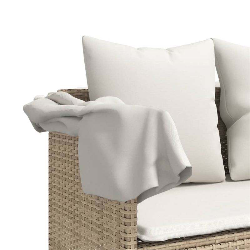 vidaXL Sun Lounger in Beige and Cream White