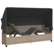 vidaXL Poly Rattan Single Retractable Sun Lounger in Light Gray