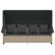 vidaXL Poly Rattan Single Retractable Sun Lounger in Light Gray