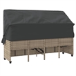vidaXL Poly Rattan Single Retractable Sun Lounger in Light Gray
