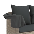 vidaXL Poly Rattan Single Retractable Sun Lounger in Light Gray