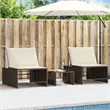 vidaXL PE Rattan Large Foldable Sun Lounger in Brown
