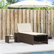vidaXL PE Rattan Large Foldable Sun Lounger in Brown