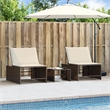 vidaXL PE Rattan Large Foldable Sun Lounger in Brown