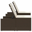vidaXL PE Rattan Large Foldable Sun Lounger in Brown
