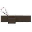 vidaXL PE Rattan Large Foldable Sun Lounger in Brown
