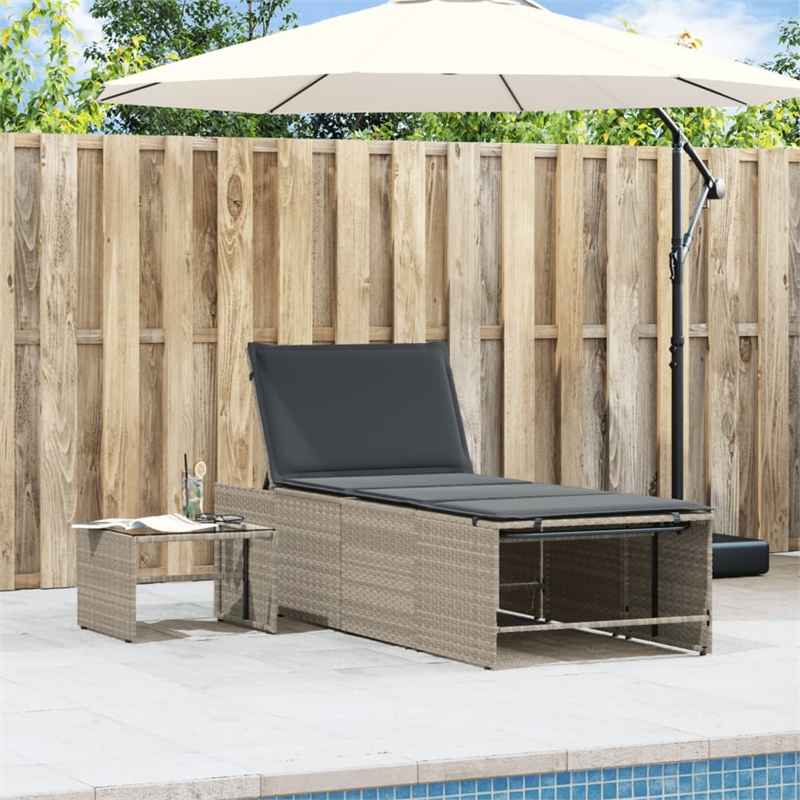 vidaXL Sun Lounger in Light Gray and Dark Gray
