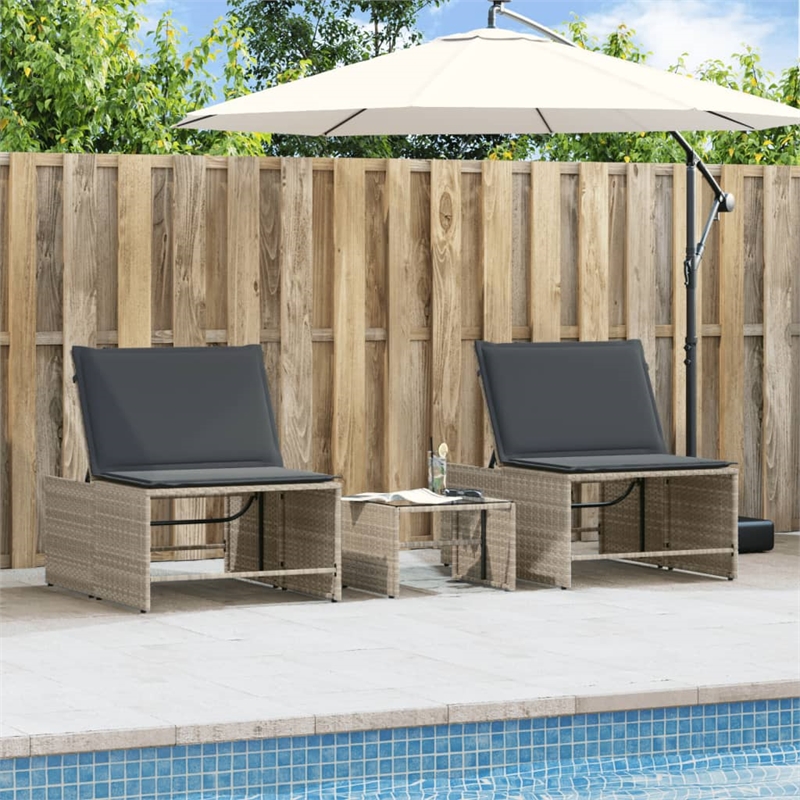 vidaXL Sun Lounger in Light Gray and Dark Gray