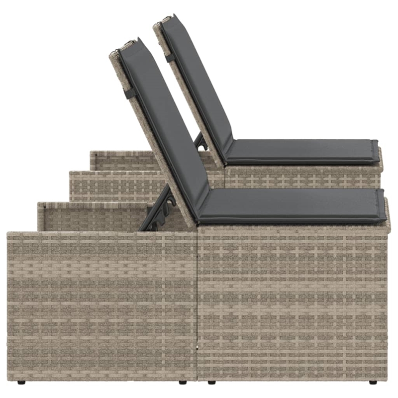 vidaXL Sun Lounger in Light Gray and Dark Gray