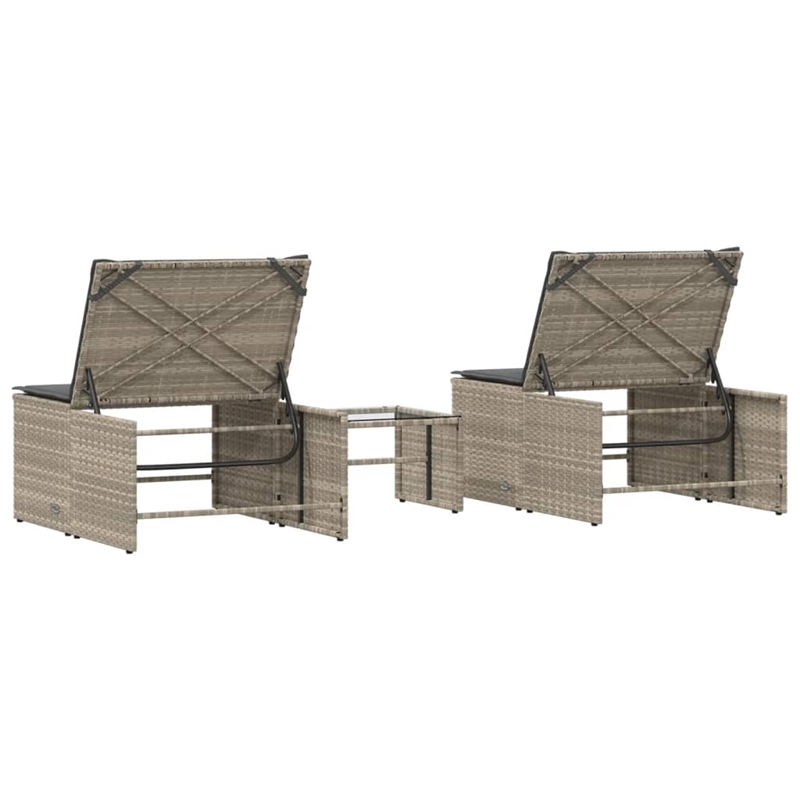 vidaXL Sun Lounger in Light Gray and Dark Gray