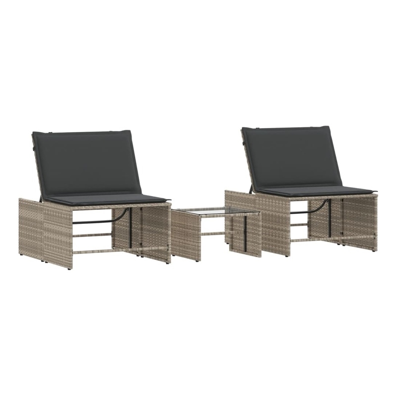 vidaXL Sun Lounger in Light Gray and Dark Gray