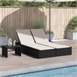 vidaXL Double Sun Lounger in Black and Cream White