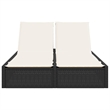vidaXL Double Sun Lounger in Black and Cream White