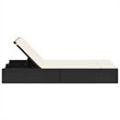 vidaXL Double Sun Lounger in Black and Cream White