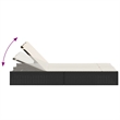 vidaXL Double Sun Lounger in Black and Cream White