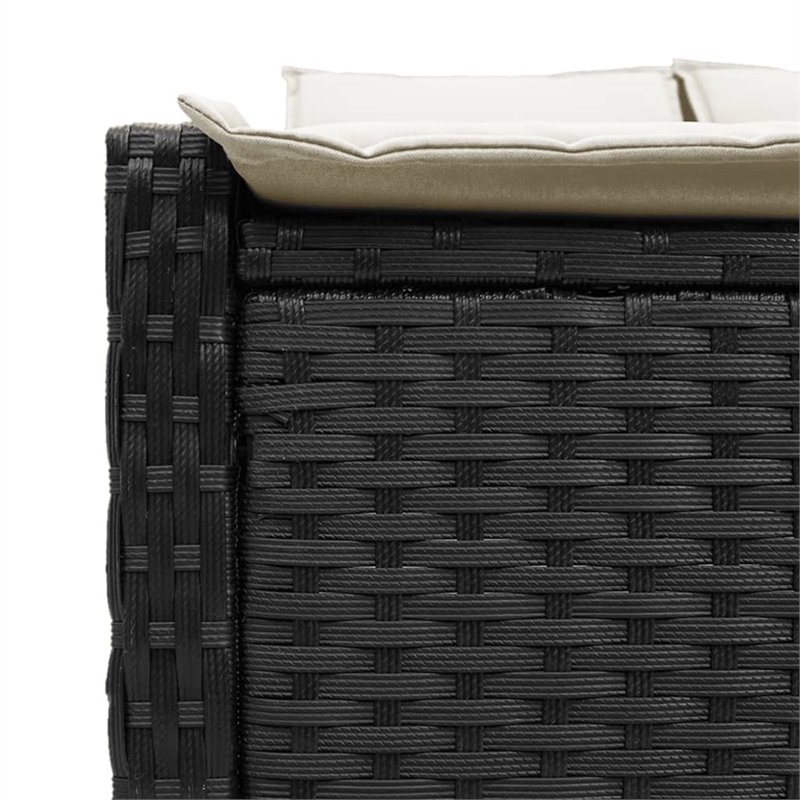 vidaXL Double Sun Lounger in Black and Cream White
