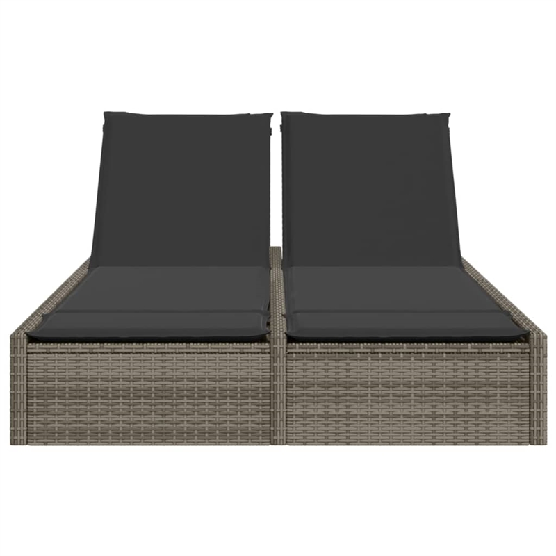 vidaXL Double Sun Lounger in Gray