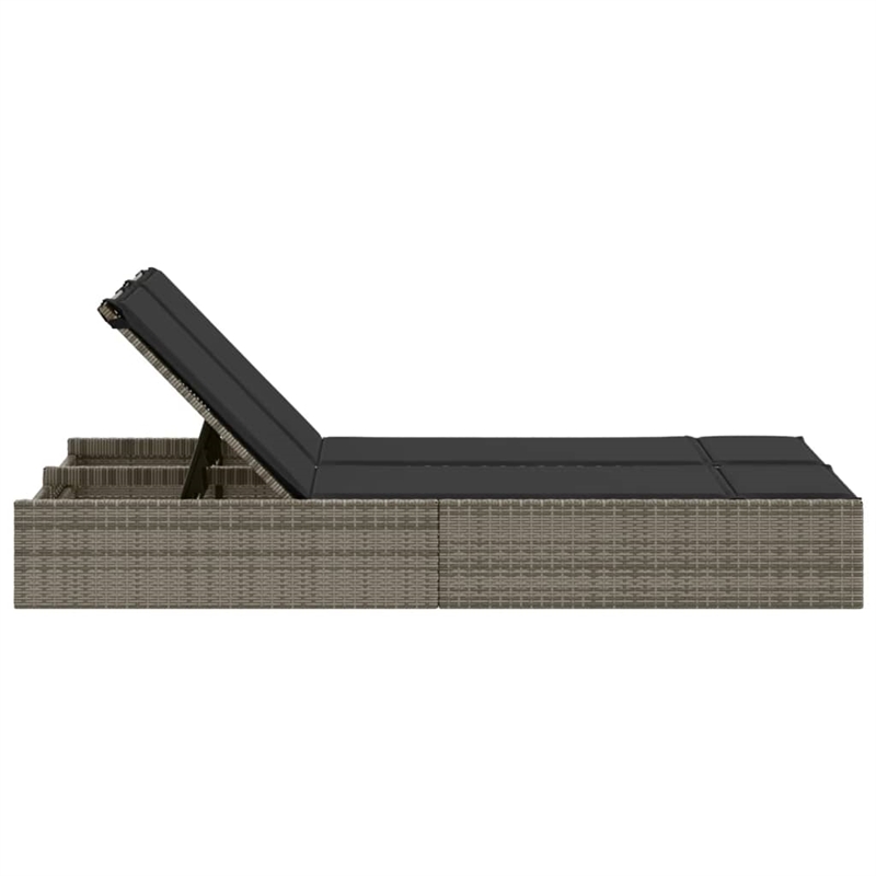 vidaXL Double Sun Lounger in Gray