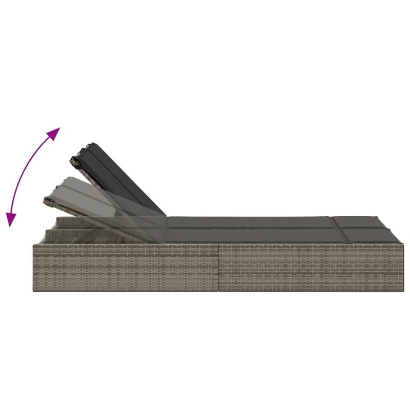 vidaXL Double Sun Lounger in Gray