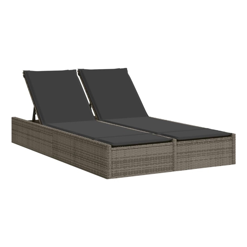 vidaXL Double Sun Lounger in Gray