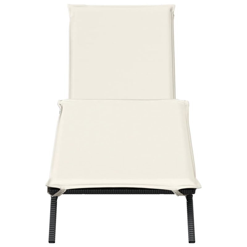 vidaXL PE Rattan Steel Large Sun Lounger in Gray