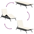 vidaXL PE Rattan Steel Large Sun Lounger in Gray