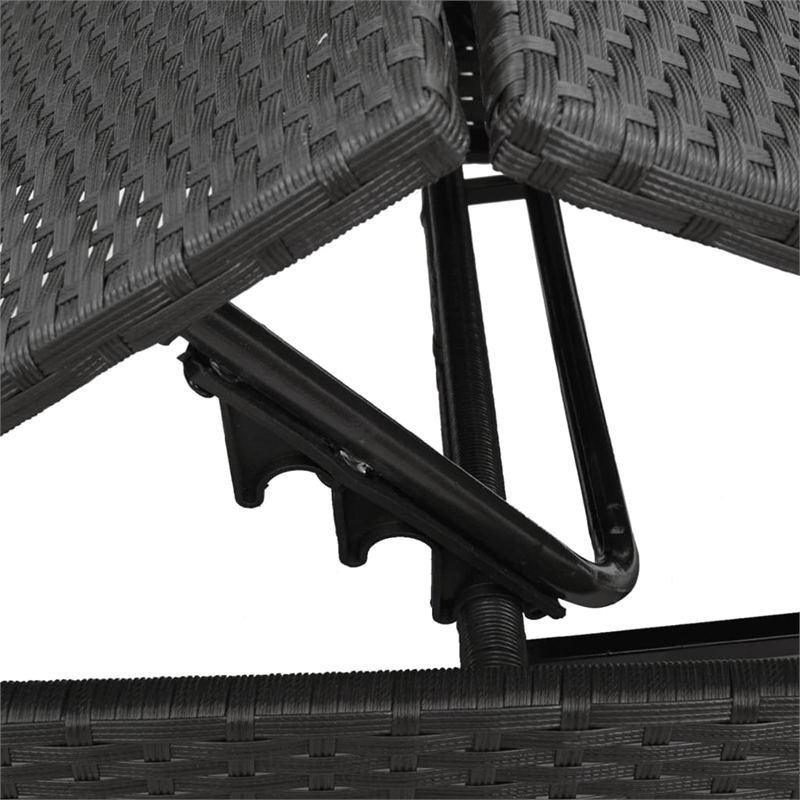 vidaXL PE Rattan Steel Large Sun Lounger in Gray
