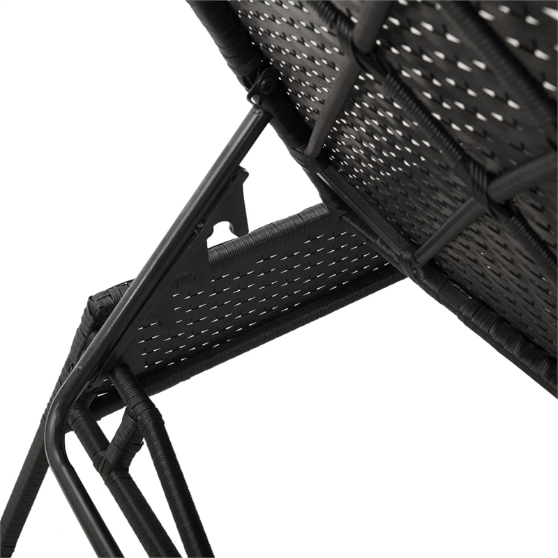 vidaXL PE Rattan Steel Large Sun Lounger in Gray