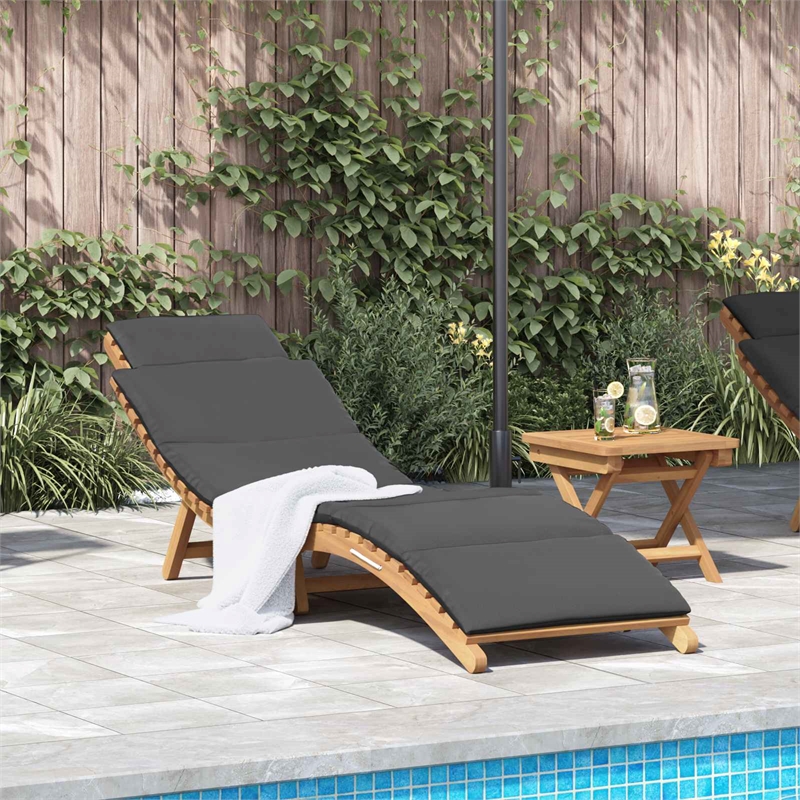 vidaXL Garden Sun Lounger w/ Cushion in Brown