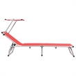 vidaXL Aluminum & Textilene Sun Lounger in Red