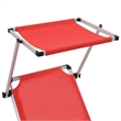 vidaXL Aluminum & Textilene Sun Lounger in Red