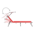 vidaXL Aluminum & Textilene Sun Lounger in Red