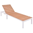 vidaXL Aluminum & WPC Standard Sunlounger in White & Brown