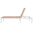 vidaXL Aluminum & WPC Standard Sunlounger in White & Brown