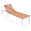 vidaXL Aluminum & WPC Standard Sunlounger in White & Brown