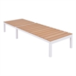 vidaXL Aluminum & WPC Standard Sunlounger in White & Brown