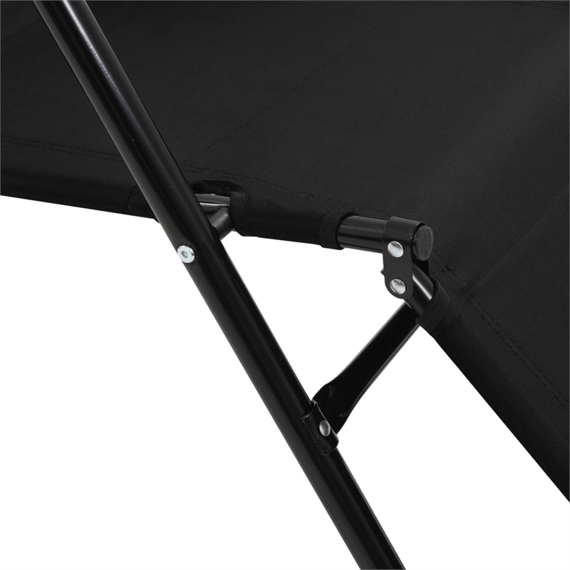 vidaXL Steel Sunlounger Set of 2 in Black