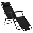 vidaXL Steel Sunlounger Set of 2 in Black