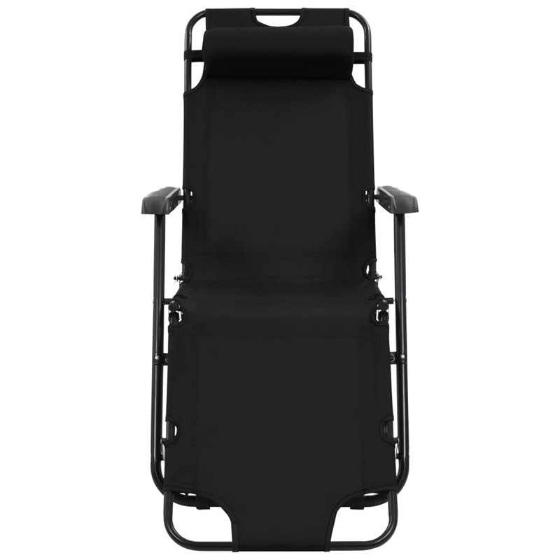 vidaXL Steel Sunlounger Set of 2 in Black