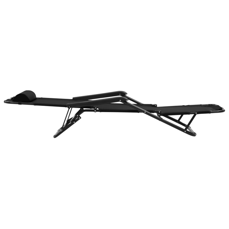 vidaXL Steel Sunlounger Set of 2 in Black