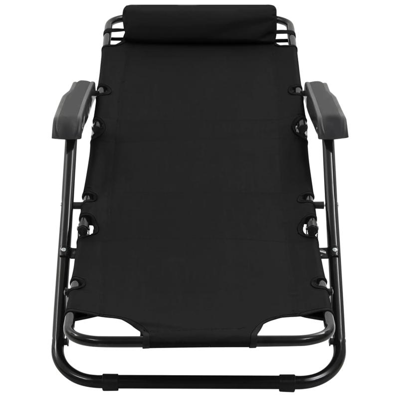 vidaXL Steel Sunlounger Set of 2 in Black