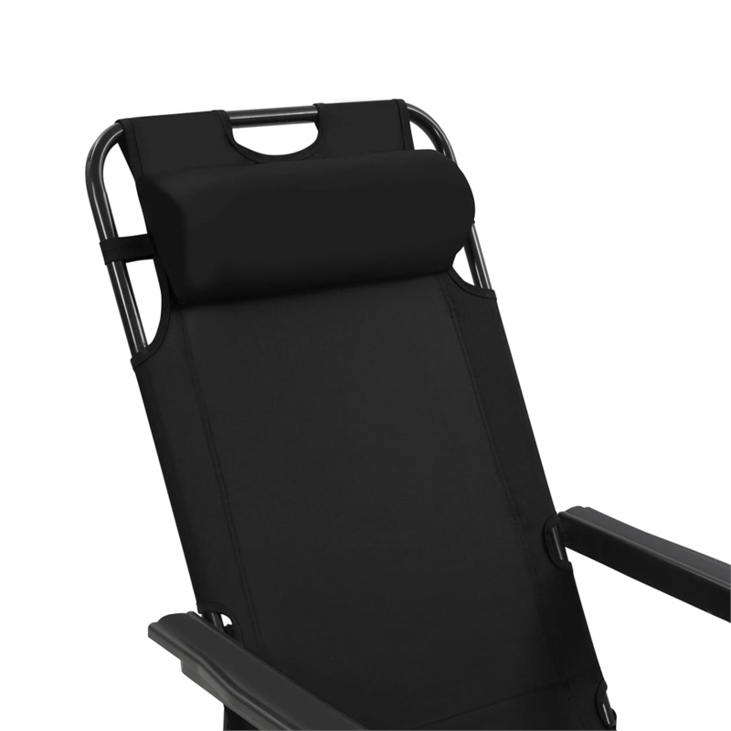 vidaXL Steel Sunlounger Set of 2 in Black