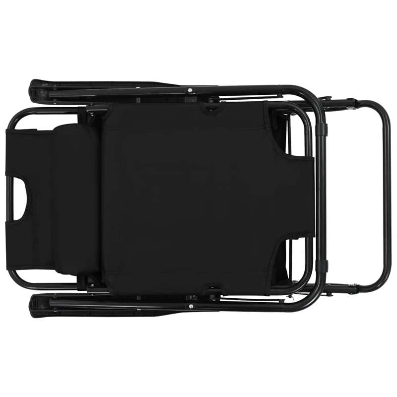 vidaXL Steel Sunlounger Set of 2 in Black