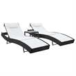 vidaXL Sunlounger Set of 2 in Black & White