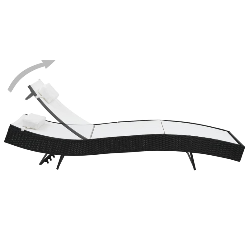 vidaXL Sunlounger Set of 2 in Black & White